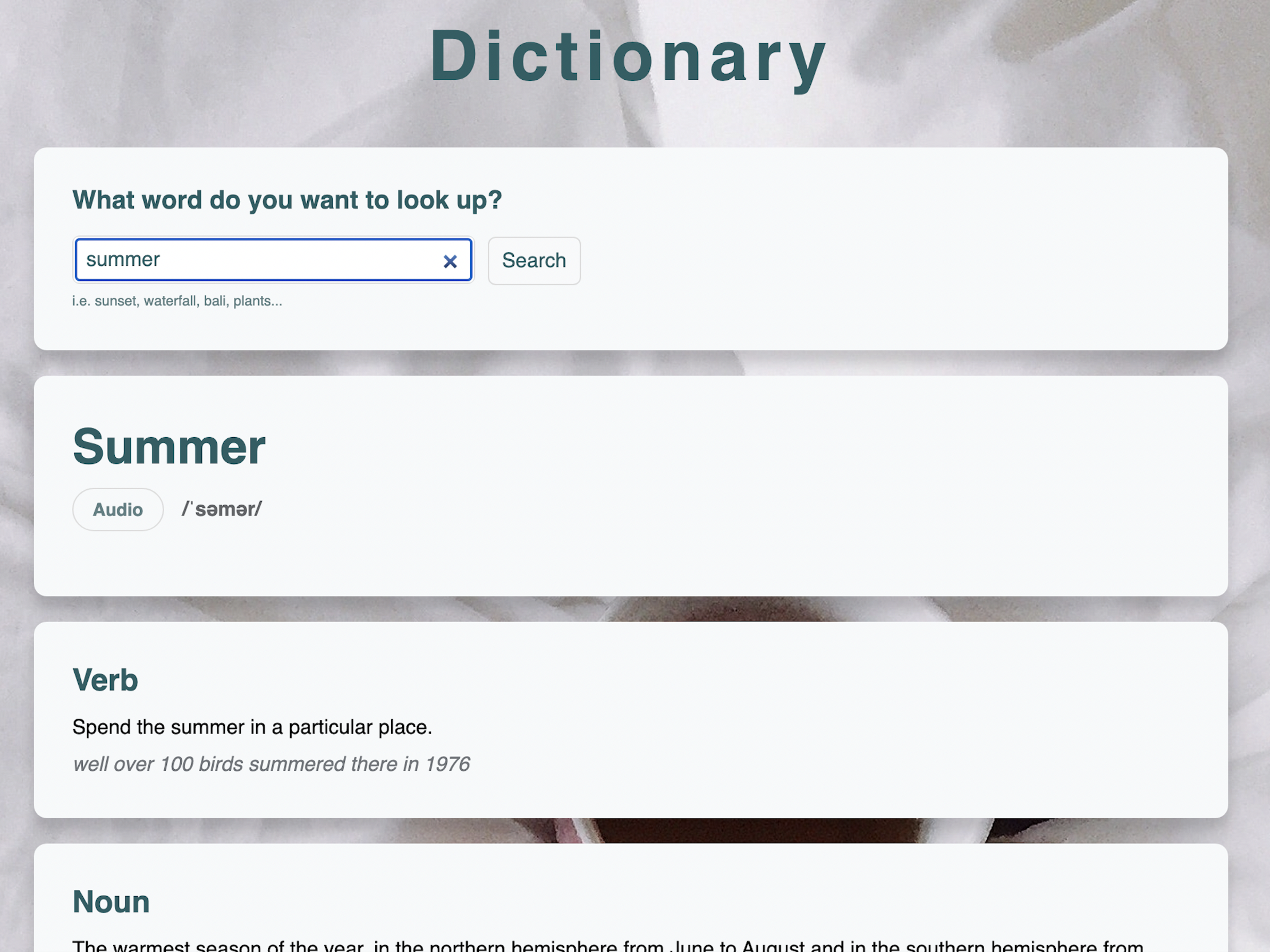 React Dictionary